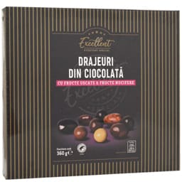 Excellent | Drajeuri din ciocolata cu fructe uscate si fructe nucifere 360g
