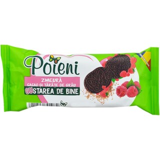 Poieni | Biscuiti cu zmeura, cacao si tarate de grau 40g