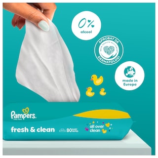 Pampers | Servetele umede Fresh Clean, 2 pachete x 80, 160 buc