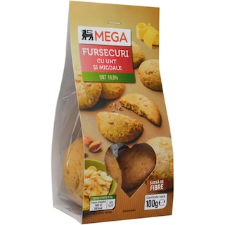MEGA | Fursecuri cu unt si migdale 100g