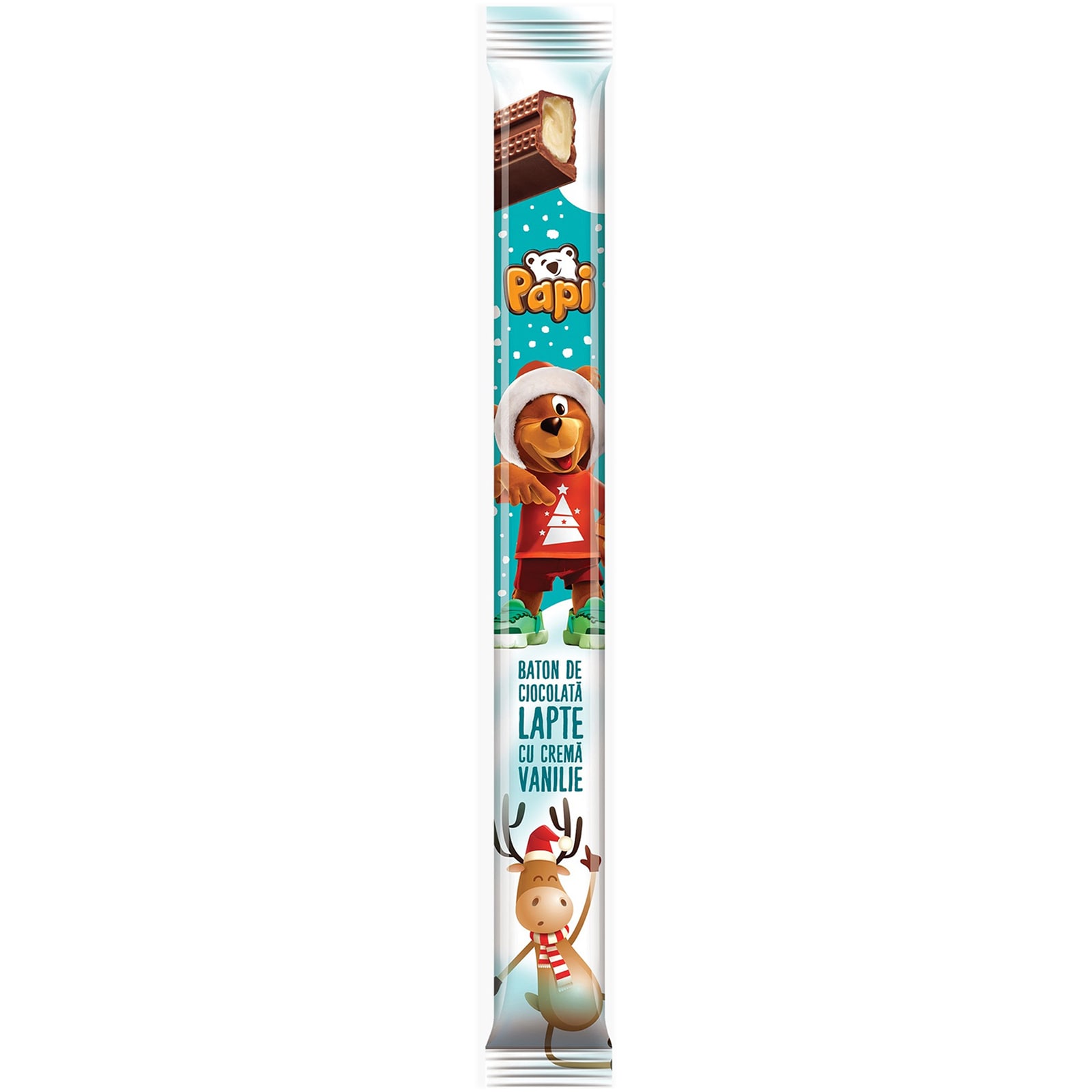 Papi | Baton nuielusa de ciocolata cu lapte si crema de vanilie