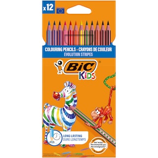 Bic | Evolution | Creioane colorate, 12 culori