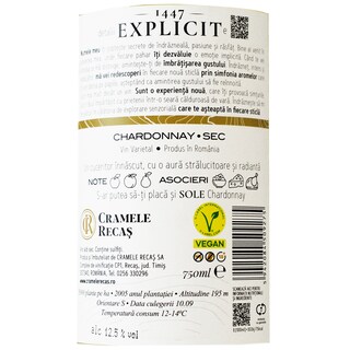 Recas | Explicit | Vin alb sec Chardonnay 0.75L