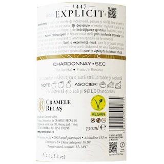 Recas | Explicit | Vin alb sec Chardonnay 0.75L