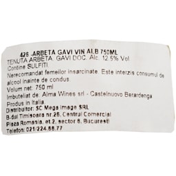 Arbeta Gavi | Vin alb Cortese 0.75L