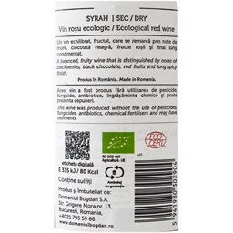 Domeniul Bogdan | Reserva | Vin rosu ecologic Syrah 0.75L