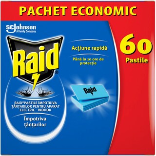 Raid | Pastile impotriva tantarilor, pentru aparat electric, 60 bucati