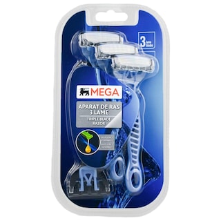 MEGA | Aparat de ras 3 lame, 4 bucati