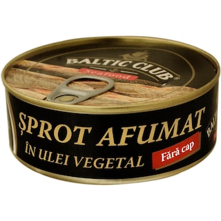 Baltic Club | Sprot afumat, fara cap, in ulei 240g