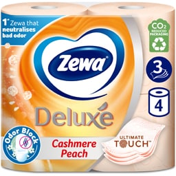 Zewa | Deluxe | Hartie igienica Deluxe Cashmere Peach, 3 straturi, 4 role