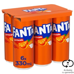 Fanta | Bautura racoritoare carbogazoasa cu suc de portocale 6x330ml