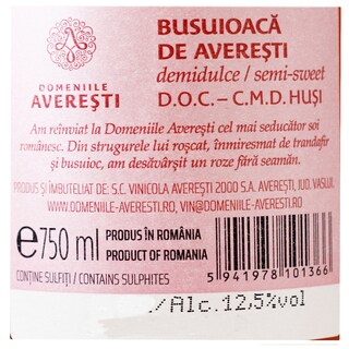 Domeniile Averesti | Vin rose demidulce 0.75L