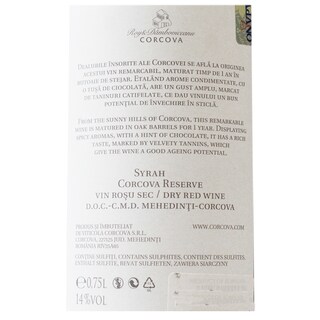 Corcova | Reserve | Vin rosu sec Syrah 0.75L