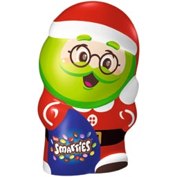 Smarties | Figurina Mos Craciun din ciocolata cu lapte cu bomboane glazurate 85g