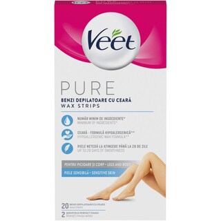 Veet | Benzi depilatoare cu ceara Natural Inspiration 20 bucati