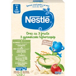 Nestle | Cereale orez cu 3 fructe, de la 6 luni 250g