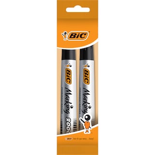 Bic | Marker permanent, negru, 2 bucati