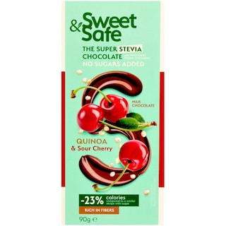 Sweet&Safe | Ciocolata cu quinoa si visine 90g