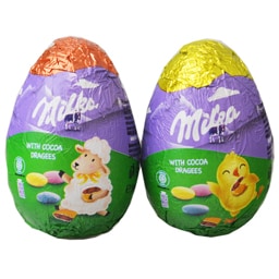 Milka | Ou de ciocolata cu lapte cu drajeuri de ciocolata 50g