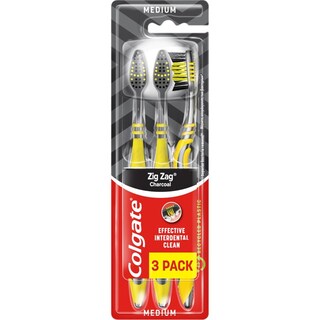 Colgate | Periute de dinti Medium ZigZag Charcoal, 3 buc