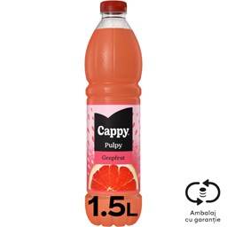 Cappy Pulpy | Bautura racoritoare cu suc si pulpa de grepfrut roz 1.5L