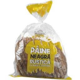 Paine neagra rustica cu maia si seminte 500g