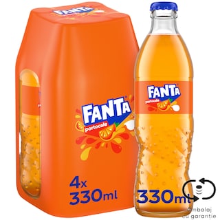 Fanta | Bautura racoritoare carbogazoasa cu suc de portocale 4x330ml