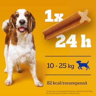 Pedigree | DentaStix | Hrana complementara pentru caini, 10-25 kg, 7 batoane, 180g