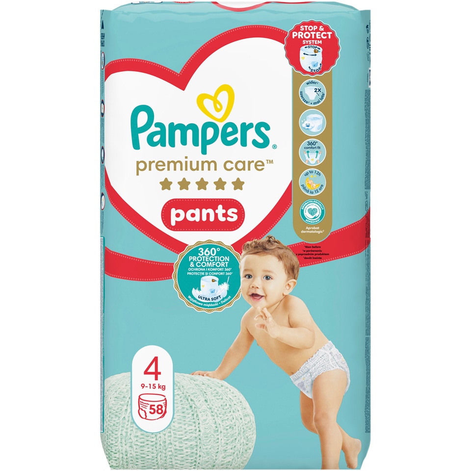 Scutece chilotel bebelusi Marimea 4, 9-15 kg, 58 buc