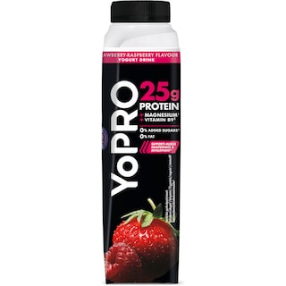 YoPRO | Iaurt de baut cu capsuni si zmeura 300g