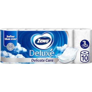 Zewa | Deluxe | Hartie igienica Deluxe Delicate Care, 3 straturi, 10 role