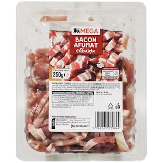MEGA | Bacon afumat cuburi 250g