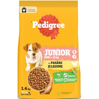 Pedigree | Hrana uscata pentru caini Junior mini, cu pui si legume 1.4kg