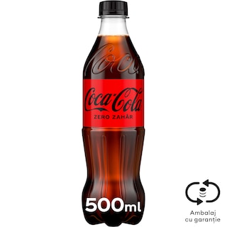 Coca-Cola Zero Zahar | Bautura racoritoare carbogazoasa 0.5L