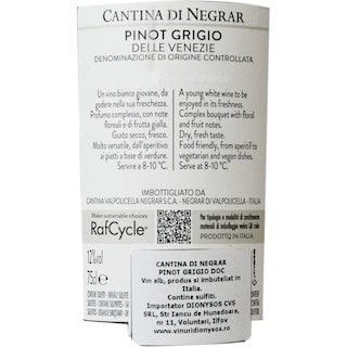 Cantina Di Negrar | Vin alb sec Pinot Grigio 0.75L