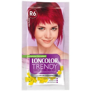 Loncolor | Trendy Color | Vopsea pentru par R6 Rosu techno 2x25ml