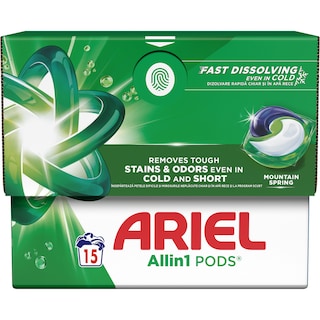Ariel | Detergent Mountain Spring, 15 capsule