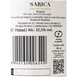 Sarica | Excellence | Vin alb sec Aligote 0.75L