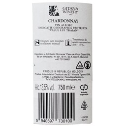 Gitana Winery | Vin alb sec Chardonnay 0.75L