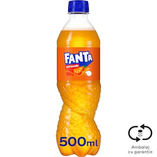 Fanta | Bautura racoritoare carbogazoasa cu suc de portocale 0.5L
