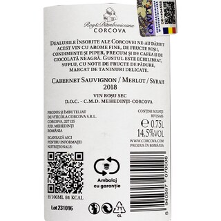 Corcova | Vin rosu sec Cabernet Sauvignon, Merlot, Syrah 0.75L