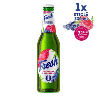 Fresh | Bere fara alcool cu suc de afine si zmeura 330ml
