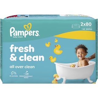 Pampers | Servetele umede Fresh Clean, 2 pachete x 80, 160 buc