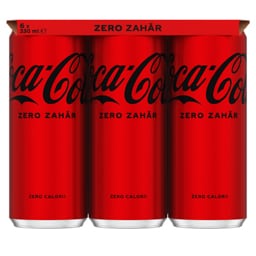 Coca-Cola Zero Zahar | Bautura racoritoare carbogazoasa  6x330ml