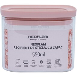 Neoflam | Recipient din sticla, cu capac, 550ml