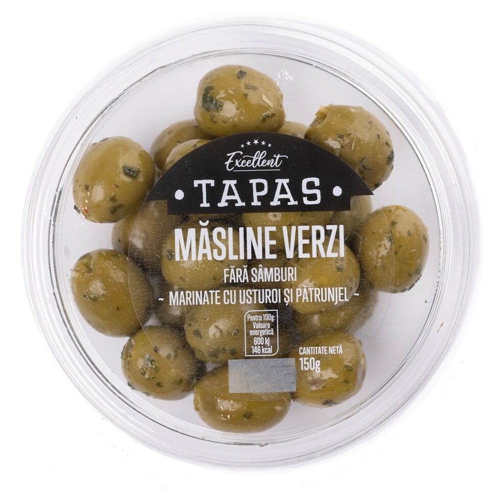 Masline verzi marinate cu usturoi si patrunjel 150g