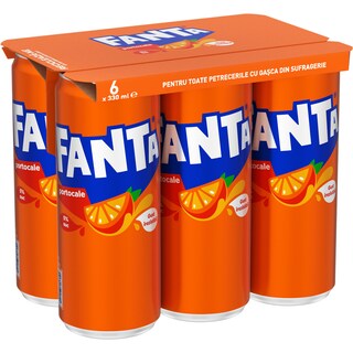 Fanta | Bautura racoritoare carbogazoasa cu suc de portocale 6x330ml