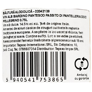 Pellegrino | Vin alb dulce 0.75L