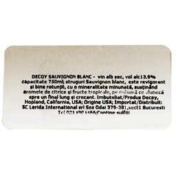 Decoy | Vin alb Sauvignon Blanc 0.75L