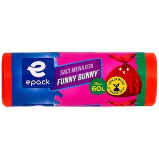 epack | Saci menajeri Funny Bunny, 60L, 15 buc